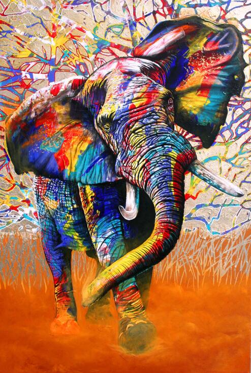 Josephine | Pintura Colorida de Elefante